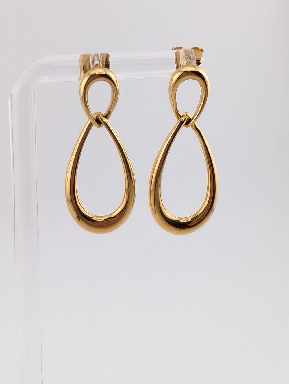 Vintage Monet Gold Teardrop Link Drop Dangle Earrings